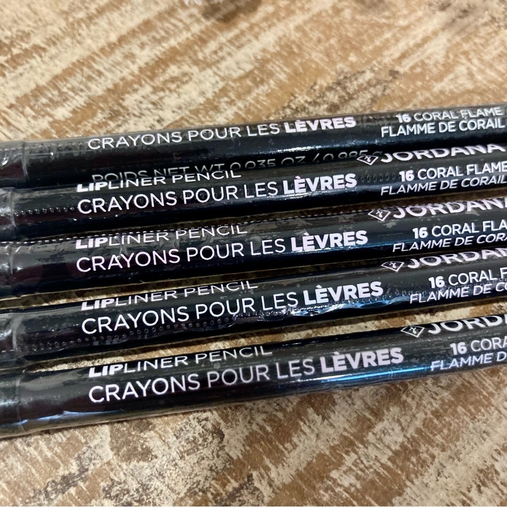 Bundle of 5 Jordana Lipliner Lip Liner Pencils #16 “Coral Flame” NOS SEALED - Picture 5 of 15